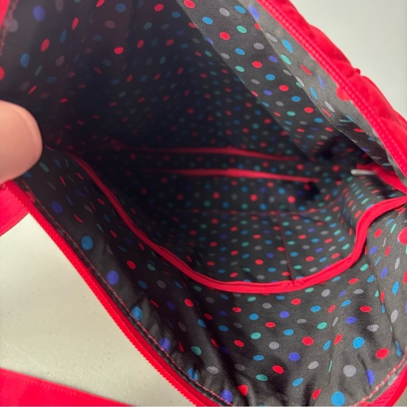 Vera Bradley Red Quilted Shoulder Bag Holiday Zip Closure Adjustable Strap - Picture 2 of 9